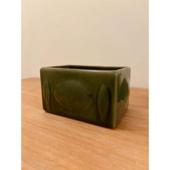 Vintage Haeger USA Green Rectangular Pottery Plantet Set - Picture 2 of 10